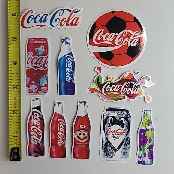 Coca Cola Sticker Decals 10pc Olympic Sport Variety Skateboard Soccer Ball New - Picture 3 of 4